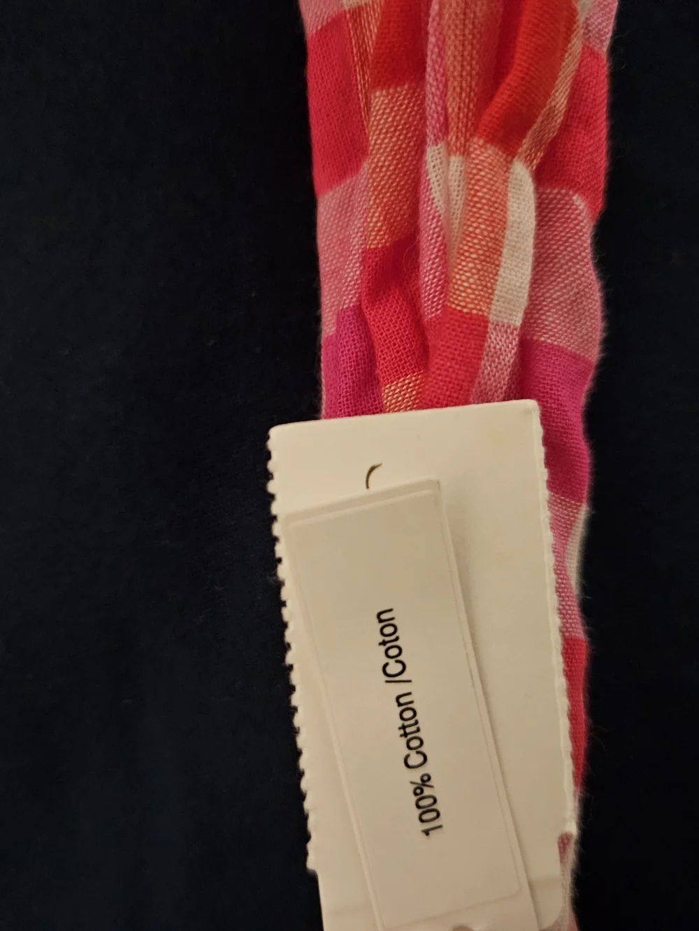 J. Crew Pink, Orange & Cream Plaid Knotted Headband